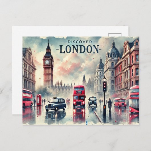 Ontdek Londen" Briefkaart (Voorkant / Achterkant)