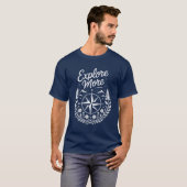 🌲 Ontdek Meer – Bloem Kompas Ontwerp T-shirt (Voorkant volledig)