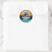 Ontdek meer buitenleven Wanderlust Ronde Sticker (Tas)