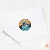 Ontdek meer buitenleven Wanderlust Ronde Sticker (Envelop)