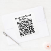 Ontdek meer Online QR Code Design Large Vierkante Sticker (Envelop)