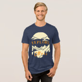 Ontdek meer – op avontuur geïnspireerd Tri-Blend shirt (Voorkant volledig)