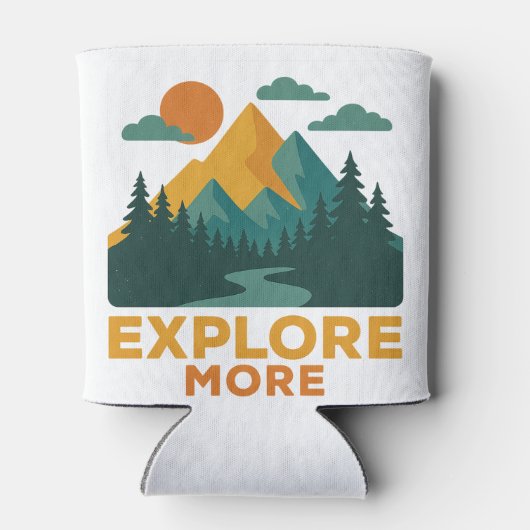 Ontdek meer – Retro Mountain & Forest Adventure Blikjeskoeler (Achterkant)