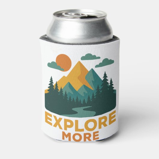 Ontdek meer – Retro Mountain & Forest Adventure Blikjeskoeler (Blikje Achterkant)