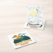 Ontdek meer – Retro Mountain & Forest Adventure Kartonnen Onderzetters (Insitu)