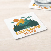 Ontdek meer – Retro Mountain & Forest Adventure Kartonnen Onderzetters (Schuin)