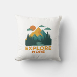 Ontdek meer – Retro Mountain & Forest Adventure Kussen