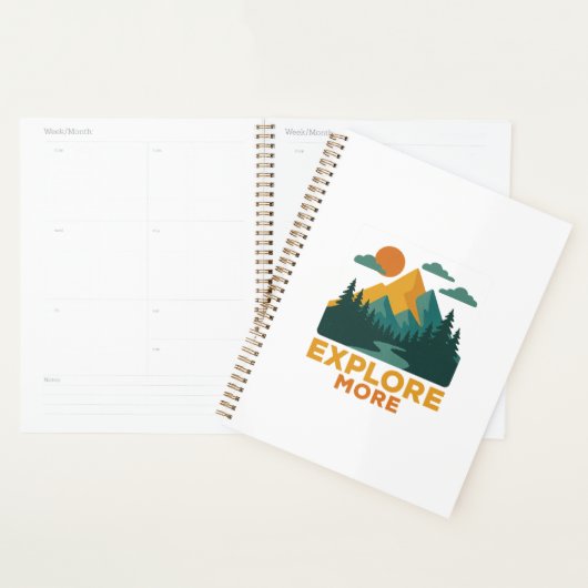 Ontdek meer – Retro Mountain & Forest Adventure Planner (Display)