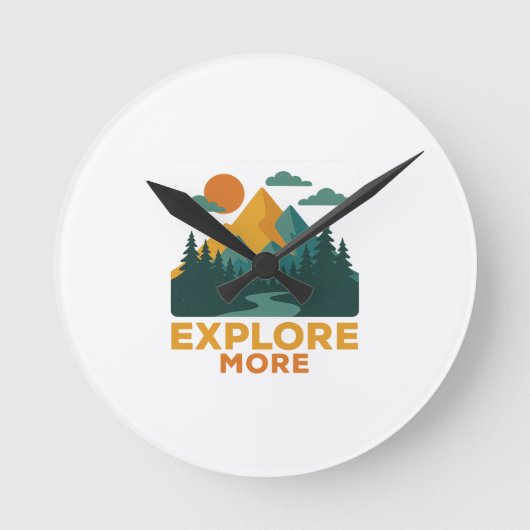 Ontdek meer – Retro Mountain & Forest Adventure Ronde Klok (Voorkant)