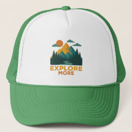 Ontdek meer – Retro Mountain & Forest Adventure Trucker Pet