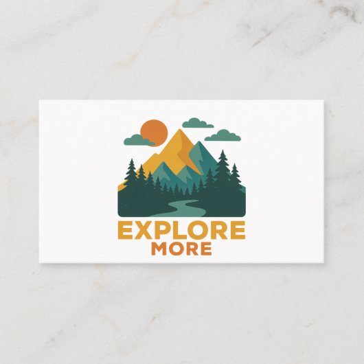 Ontdek meer – Retro Mountain & Forest Adventure Visitekaartje (Voorkant)