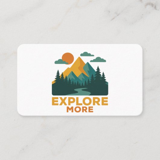 Ontdek meer – Retro Mountain & Forest Adventure Visitekaartje (Voorkant)