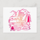 Ontdek meer roze Camper Van Mountain Natuur Lover Briefkaart (Voorkant)