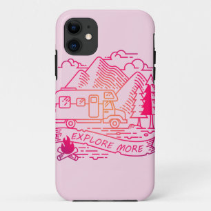 Ontdek meer roze Camper Van Mountain Natuur Lover Case-Mate iPhone Case
