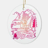 Ontdek meer roze Camper Van Mountain Natuur Lover Keramisch Ornament (Links)
