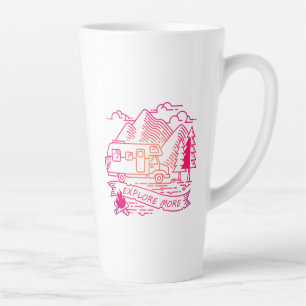 Ontdek meer roze Camper Van Mountain Natuur Lover Latte Mok