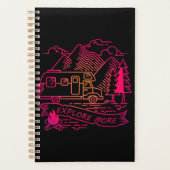 Ontdek meer roze Camper Van Mountain Natuur Lover Planner (Voorkant)