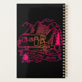 Ontdek meer roze Camper Van Mountain Natuur Lover Planner (Achterkant)