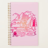 Ontdek meer roze Camper Van Mountain Natuur Lover Planner (Voorkant)