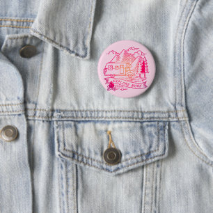 Ontdek meer roze Camper Van Mountain Natuur Lover Ronde Button 5,7 Cm