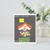 "Ontdek met Boeken"  Bibliotheek Poster Briefkaart (Staand voorkant)