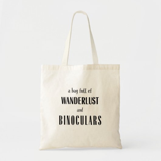 Ontdek met Wanderlust en Verrekijker Avontuur Tote Bag (Voorkant)