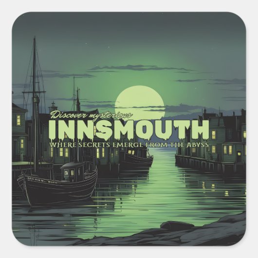 Ontdek mysterieuze Innsmouth Vierkante Sticker (Voorkant)