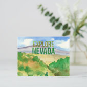 Ontdek Nevada Desert Landscape Paarse Mountain Briefkaart (Staand voorkant)