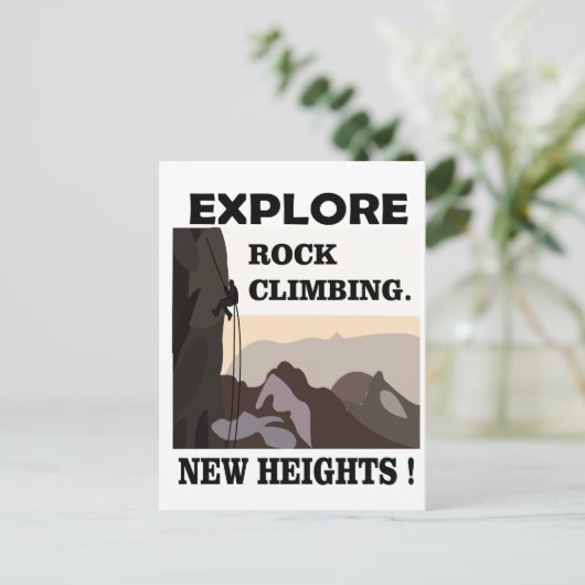Ontdek New Heights Rock Climbing Briefkaart (Staand voorkant)