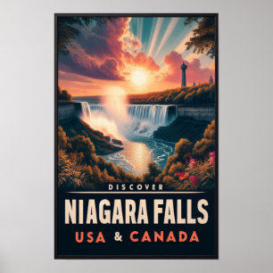 Ontdek Niagara Falls Vintage Reisposter Poster