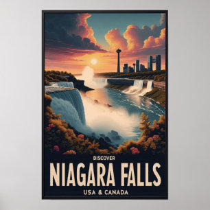 Ontdek Niagara Falls Vintage Reisposter Poster