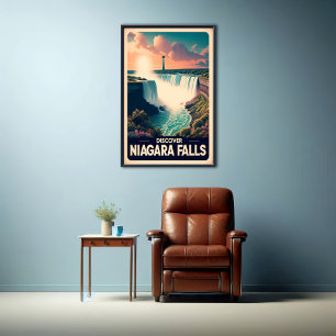 Ontdek Niagara Herfsten Vintage Travel Poster