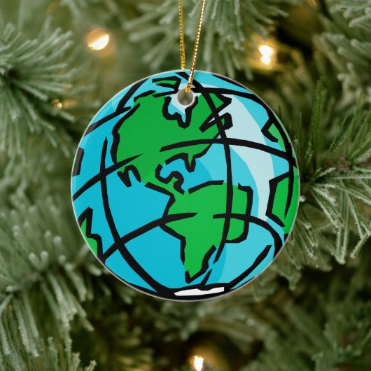 Ontdek Nostalgia: Retro Wereldbol Ornament (Boom)