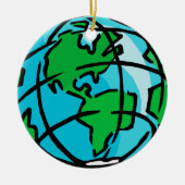 Ontdek Nostalgia: Retro Wereldbol Ornament (Voorkant)
