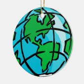 Ontdek Nostalgia: Retro Wereldbol Ornament (Links)