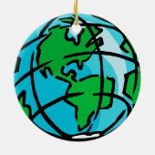 Ontdek Nostalgia: Retro Wereldbol Ornament (Achterkant)