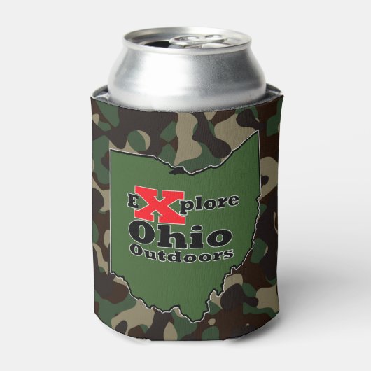 Ontdek Ohio Outdoorn Camouflage Koelbox Blikjeskoeler (Blikje Voorkant)