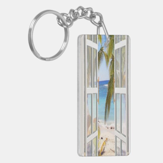 Ontdek ons zomerstrand sleutelhanger (Voorkant Links)