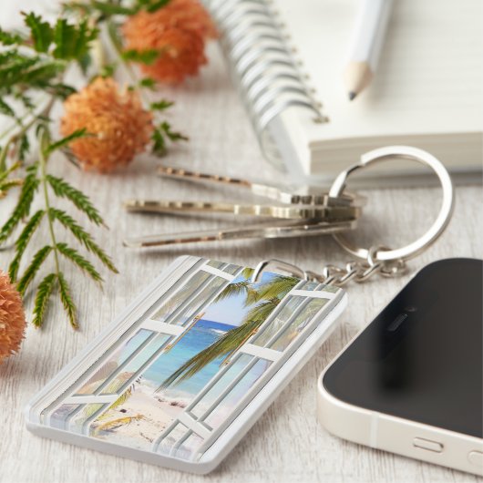 Ontdek ons zomerstrand sleutelhanger (Voorkant Rechts)