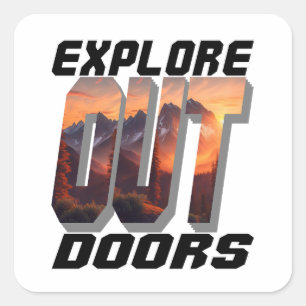 ONTDEK ONZE DEUREN VIERKANTE STICKER