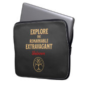 Ontdek opmerkelijke extravagante onbekende quote laptop sleeve (Voorkant Links)