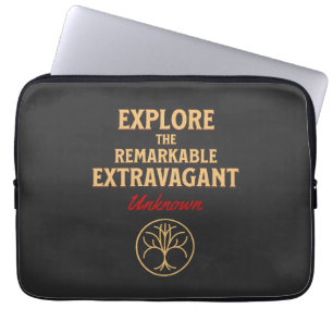 Ontdek opmerkelijke extravagante onbekende quote laptop sleeve