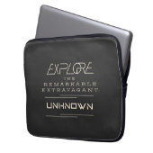 Ontdek opmerkelijke extravagante onbekende quote laptop sleeve (Voorkant Links)