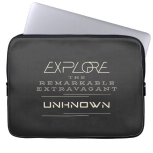 Ontdek opmerkelijke extravagante onbekende quote laptop sleeve