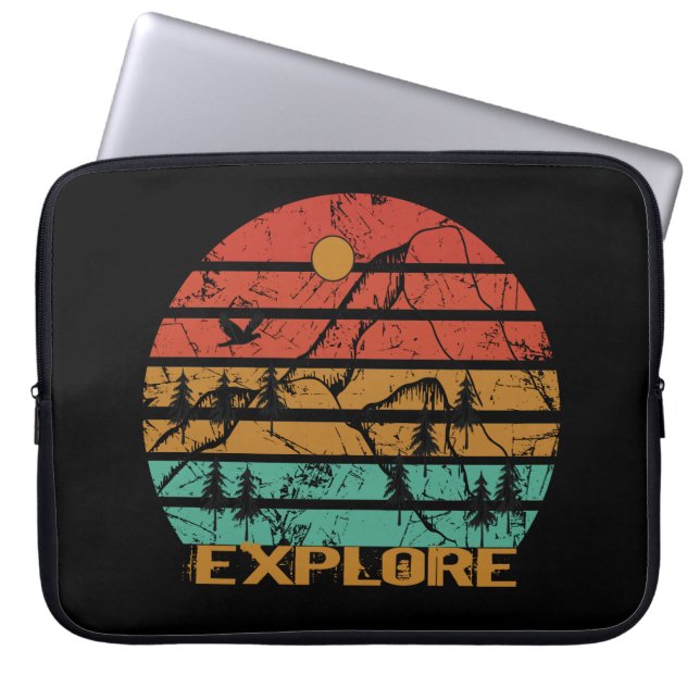 Ontdek outdoor vintage laptop sleeve (Voorkant)