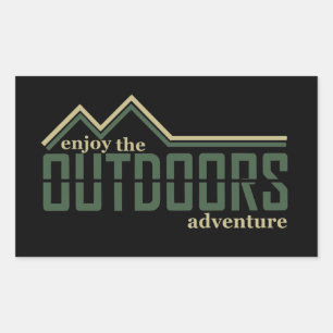 Ontdek outdoor wandelen logo voor wandelaars rechthoekige sticker