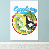 Ontdek Placencia Belize reislogo Canvas Afdruk (Insitu (Houten vloer))