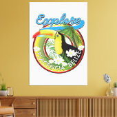Ontdek Placencia Belize reislogo Canvas Afdruk (Insitu (Woonkamer))