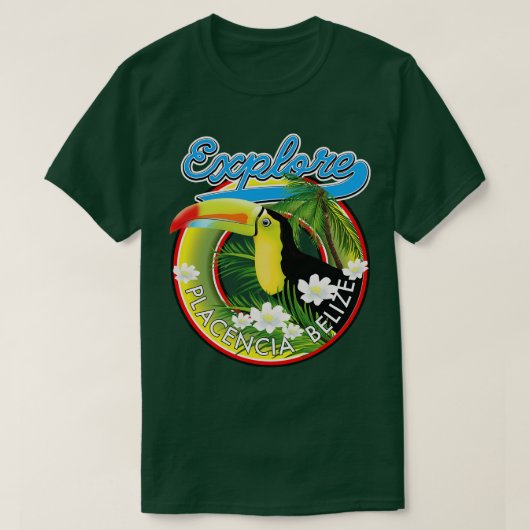 Ontdek Placencia Belize reizen T-shirt (Design voorkant)