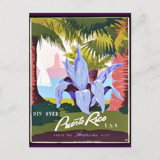 Ontdek Puerto Rico Briefkaart (Voorkant)